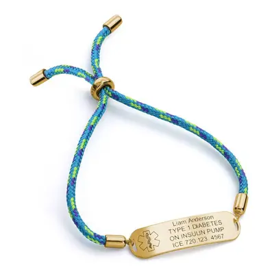 Medical ID Bracelet for Kids in 18ct Gold Plating