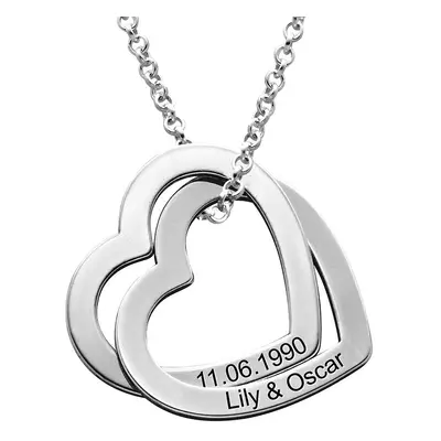 Claire Interlocking Hearts Necklace in Sterling Silver