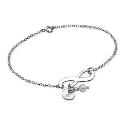 Initial Charm Infinity Bracelet