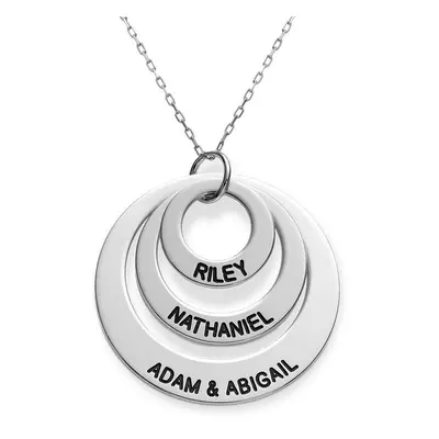 Personalised Jewellery for Mums -Three Disc Necklace in 10ct Solid White Gold