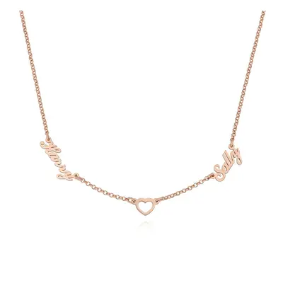 Lovers Heart Name Necklace in 18ct Rose Gold Plating