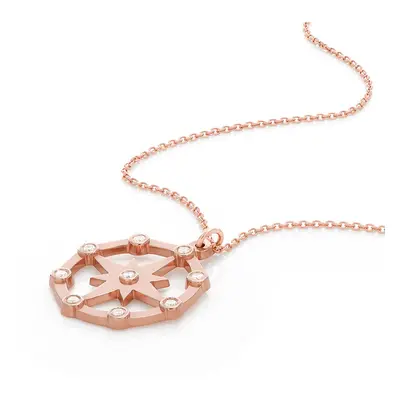 Twinkling Northern Star Necklace with Diamonds in 18ct Rose Gold Plating