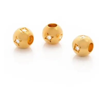 0.08ct Diamond Balance Bead in 18ct Gold Vermeil