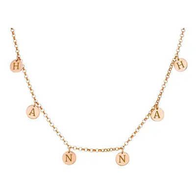 Initials Choker Necklace in 18ct Rose Gold Plating