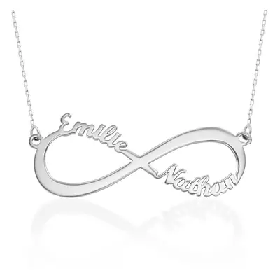 Infinity Name Necklace in 10ct Solid White Gold