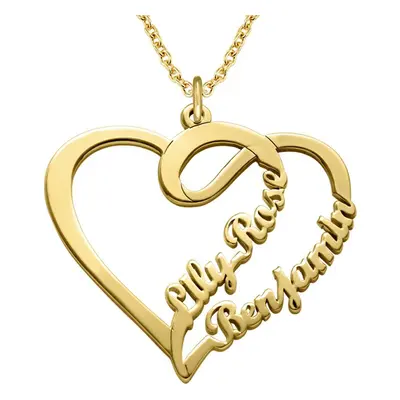 Couple Heart Necklace in 18ct Gold Plating