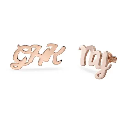 ABC Ear Studs with in 18ct Rose Gold Plating