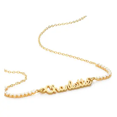 Kate Tennis Name Necklace in 18ct Gold Plating