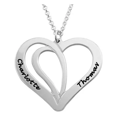 Engraved Couples Necklace in Silver