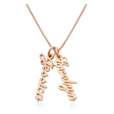 Vertical Name Necklace in 18ct Rose Gold Plating