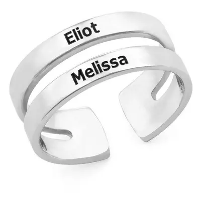 Two Name Ring in Sterling Silver