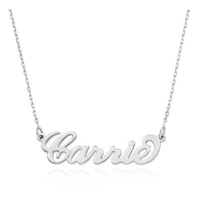 Carrie Name Necklace in 14ct Solid White Gold