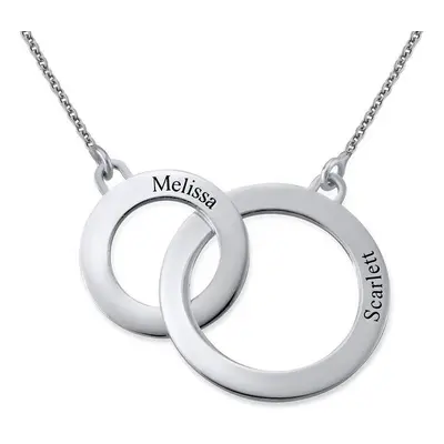 Engraved Eternity Circles Necklace in Sterling Silver