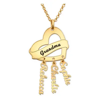 Mother Necklace in Gold Plating with Name Charms