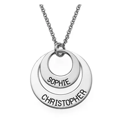 Personalised Jewellery for Mums - Two Disc Necklace in Sterling Silver