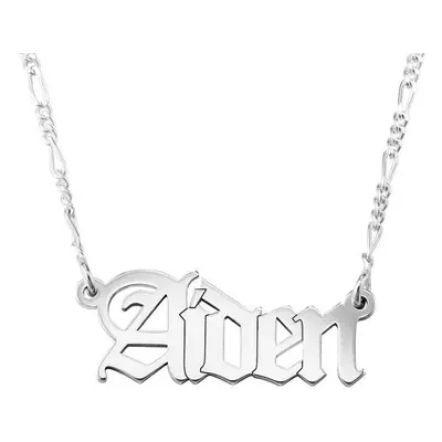 Custom Gothic Unisex Name Necklace in Sterling Silver