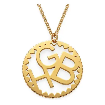 Multi Initials Circle Necklace in Gold Plating