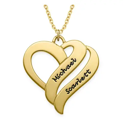 Two Hearts Forever One Necklace in 18ct Gold Plating