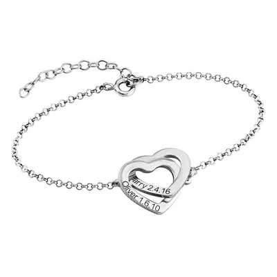 Claire Interlocking Hearts Bracelet in Sterling Silver