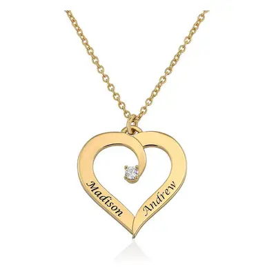 Custom Heart Necklace with Diamond in 18ct Gold Vermeil