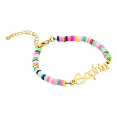 Rainbow Magic Girls Name Bracelet in 18ct Gold Plating