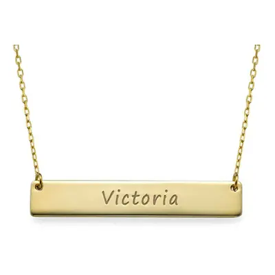 Engraved Bar Necklace in 10ct Gold