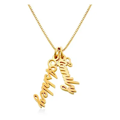 Vertical Name Necklace in 18ct Gold Plating