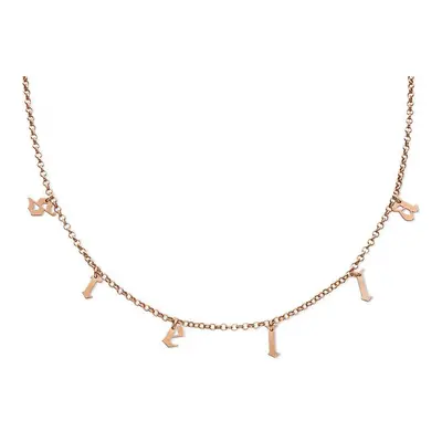 Gothic Name Choker Necklace in 18ct Rose Gold Plating