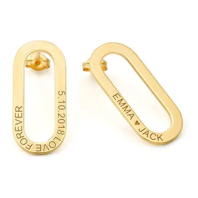 Aria Single Chain Link Earrings in 18ct Gold Plating