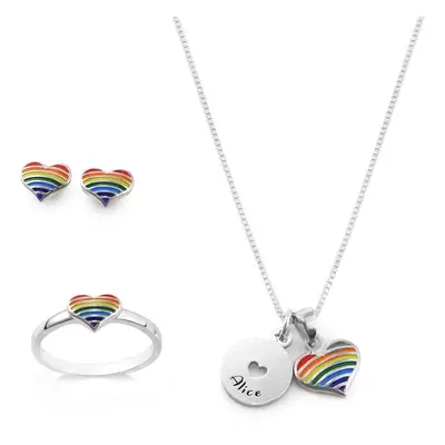 Rainbow Jewellery Set for Girls in Sterling Silver