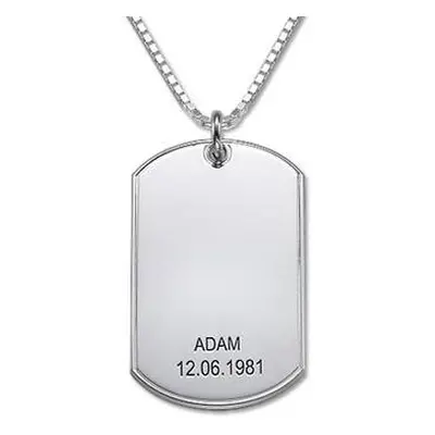 Personalised Dog Tag Necklace in Sterling Silver