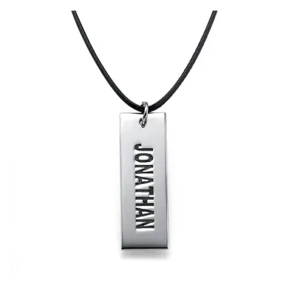 Custom Vertical Dog Tag Necklace for Boys in Sterling Silver