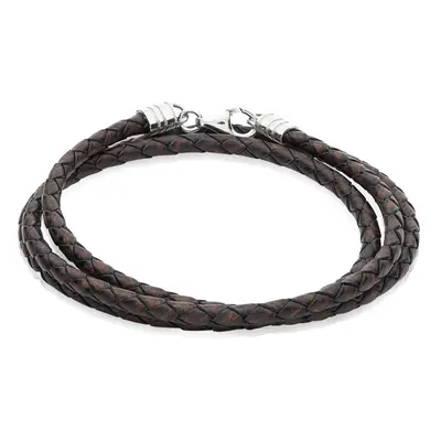 Brown Leather Cord for Women in Sterling Silver