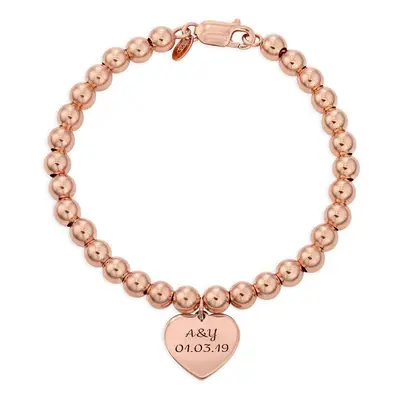 Mum Heart Tag Bracelet in 18ct Rose Gold Plating