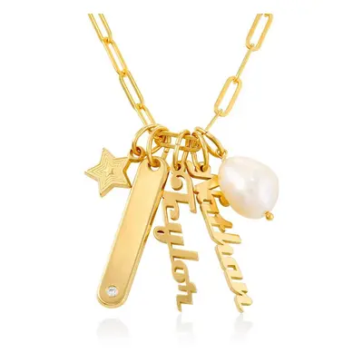 Siena Paperclip Chain Name Necklace in 18ct Gold Plating