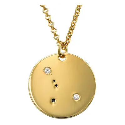 Cancer Constellation Necklace with Diamonds in Gold Plating