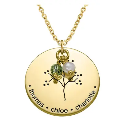 Family Tree Necklace with Gold Plating