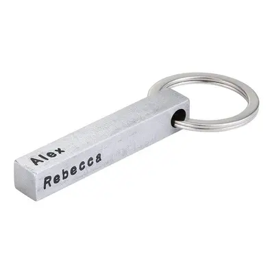 Personalised 3D Bar Keychain in Stainless Steel