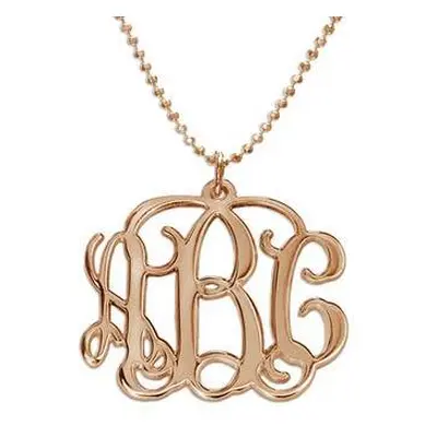 Monogram Initials Necklace in 18ct Rose Gold Plating