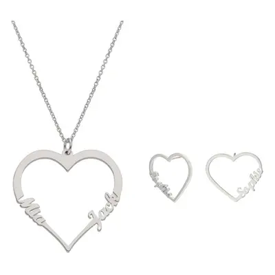 The Contour Necklace & Earrings Set in Sterling Silver