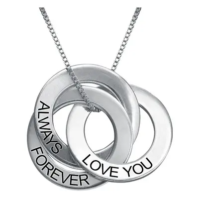 Love you Forever Russian Ring Necklace in Sterling Silver