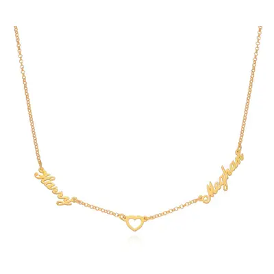 Lovers Heart Name Necklace in 18ct Gold Plating