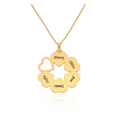 6 Leaf Clover Name / Initial Necklace in 18ct Gold Vermeil