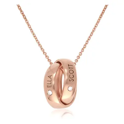 Duo Eternal Necklace with Diamonds in 18ct Rose Gold Plating