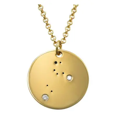 Leo Constellation Necklace with Diamonds in Gold Plating