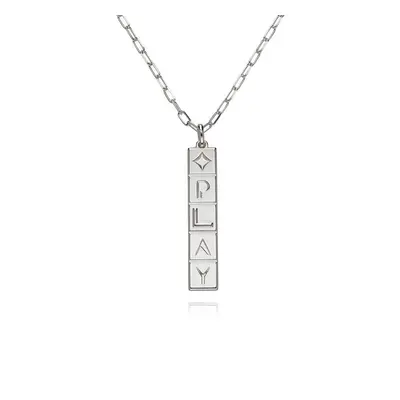 Vertical Tile Necklace in Sterling Silver