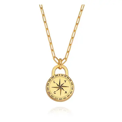 Men's Initial Compass Necklace in 18ct Gold Plating