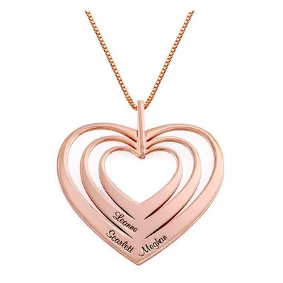 Family Hearts necklace – Mini design in 18ct Rose Gold Plating