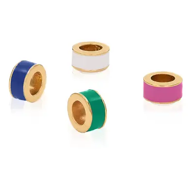 Colored Enamel Beads in 18ct Gold Plating