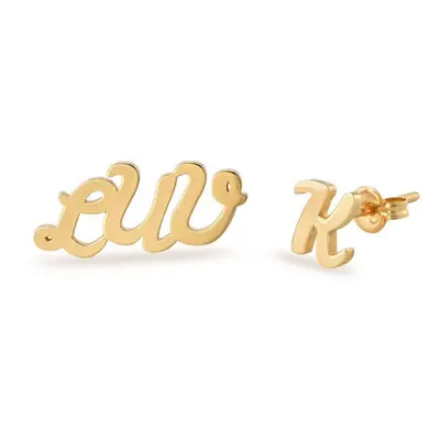 ABC Ear Studs with in 18ct Gold Plating